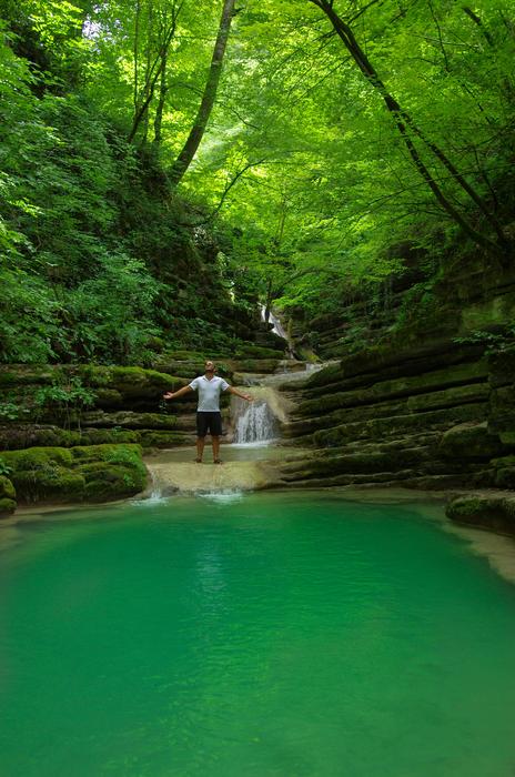 Forest green Lake Waterfall