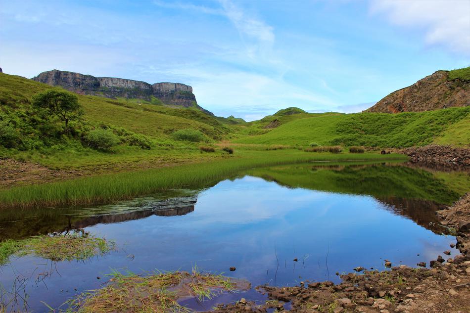 beautiful lake in green rocks