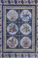 patterned blue tiles