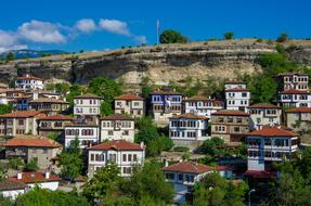 cozy town on a cliff
