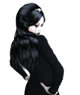 gothic image of a girl with long black hair