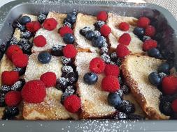 Breakfast with berries is delicious