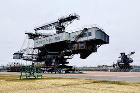 old bucket-wheel excavator, bagger on site