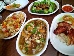 Vegetable dishes on the table