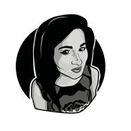 vector black and white portrait of a girl