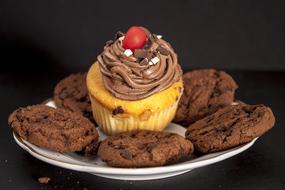 Chocolate cake with cookies