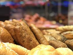 market with fresh baked goods