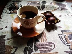 sweet hot coffee in a mug