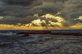 Rocky Coast Sky Clouds