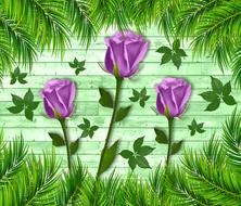 design background wood tulip