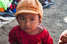 Child People orange hat
