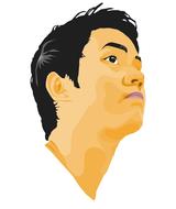 man boys dark hair drawing