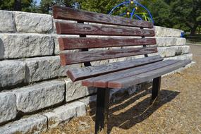 Park Bench Brick Wall Clean