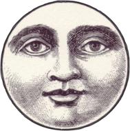 moon face vintage design sepia