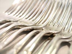 silver forks on a white background