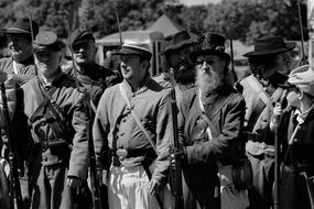 monochrome photo of People Military War