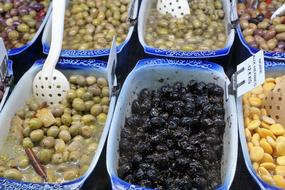 delicious olives in a box