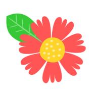 flower red green leaf