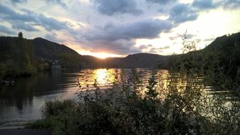 Sunset River Clouds