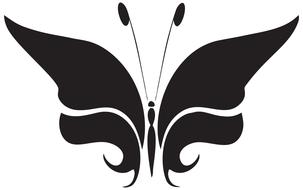 black and white flying butterfly