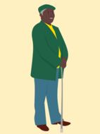elderly african man clipart