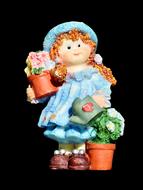 Girl Doll Gardener figurine
