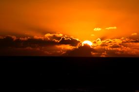 Sunrise Ocean Orange Color