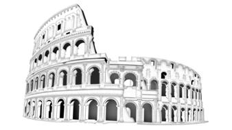 the ruined Roman coliseum