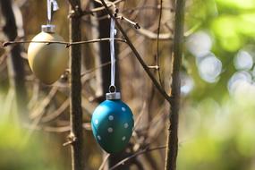 Easter Glass Eggs Gold