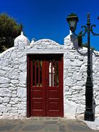 red Door in Old wall