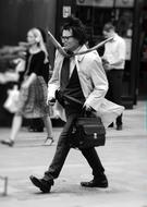 Wind Man Weather black and white