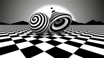 op art black white landscape