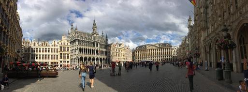 panramic photo of the central square in Brussels