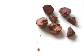 chocolate pieces on the table
