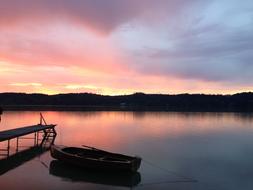 Sunset Over Boat Water