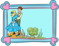 frame hearts clipart of boy and girl dancing