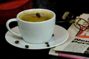 coffee drink in a white cup