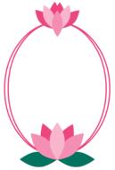frame flower lotus color pink oval