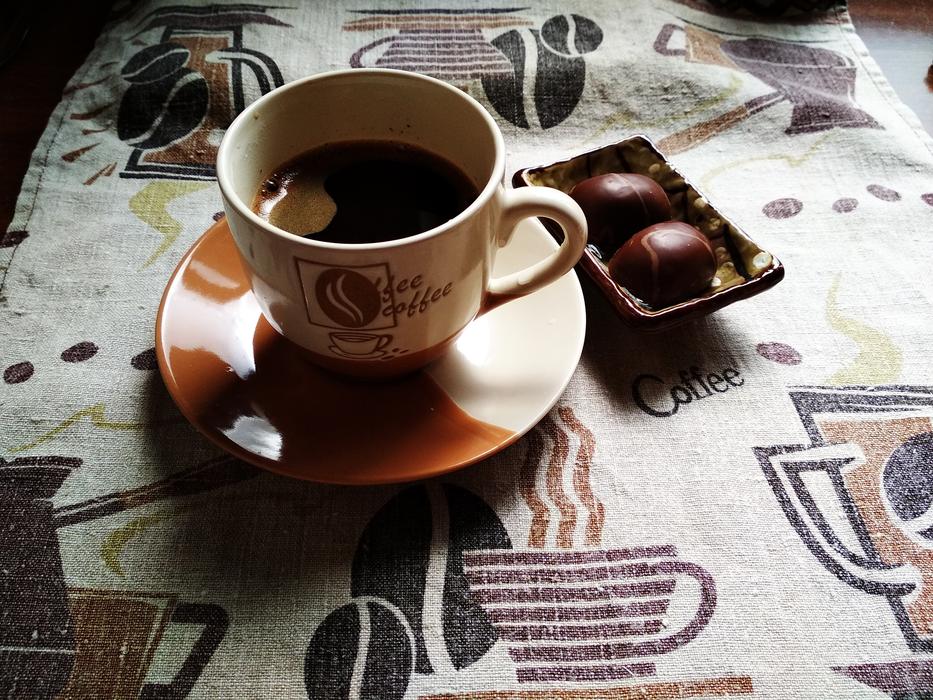 sweet hot coffee in a mug