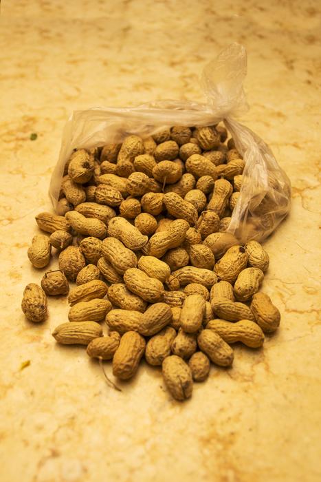 salted peanuts on the table