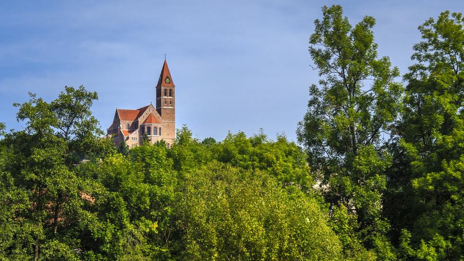 Church Dog Sing Blue Sky Landscape