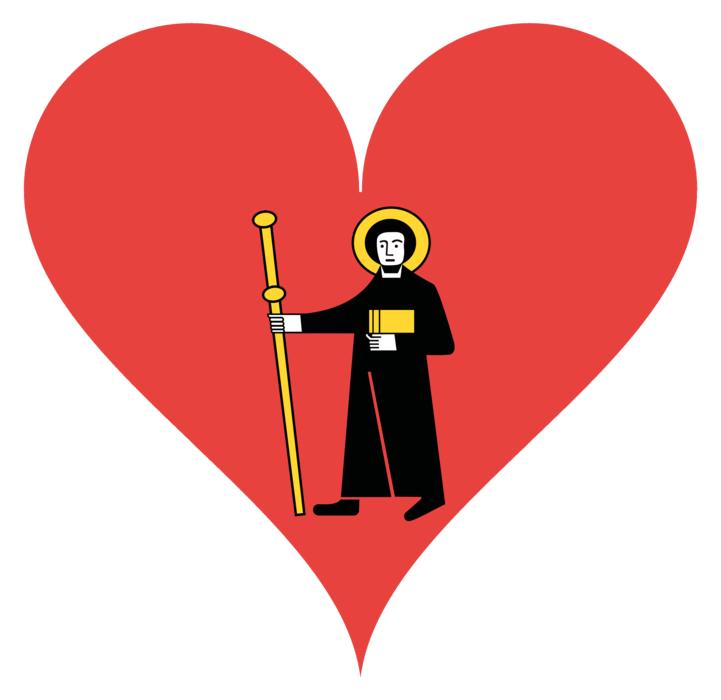 red heart with a man