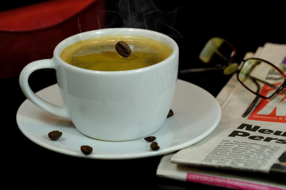 coffee drink in a white cup
