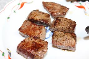 meat on plate with spices