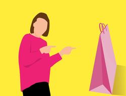 woman with pink shopping bag as illustration
