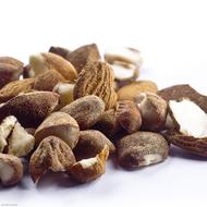 almonds on a white background