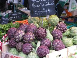 purple artichokes in a box