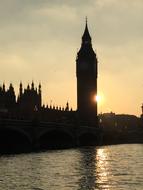 Big Ben Sunset Setting Sun