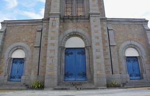 city door blue building