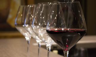 wine glasses on the table